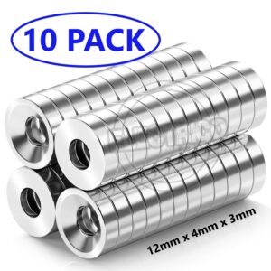 Imanes Neodimio 12x4x3mm, Iman Super Fuerte Pack 10 Unidades