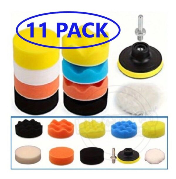 Kit 11 Piezas Pulir Carros Faros Motos Mopas Repuesto 3 Pulgadas