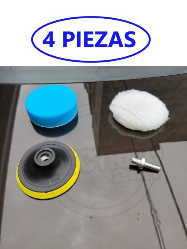Kit Para Pulir Carros Faros Motos Con Taladro Mopas Repuesto