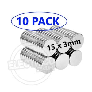 Imán de Neodimio 15x3mm N52 pack de 10 unidades Electrico24h