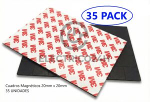 Lámina de imán flexible autoadhesiva 3M cuadros 20x20mm Electrico24h