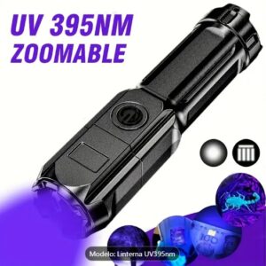 Linterna Led Ultravioleta 395nm recargable Electrico24h.